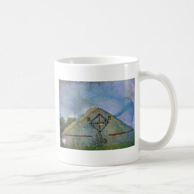 Taza De Café Granero salpicado con acuarela (Derecha)