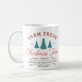 Taza De Café Granja Árboles de Navidad frescos
