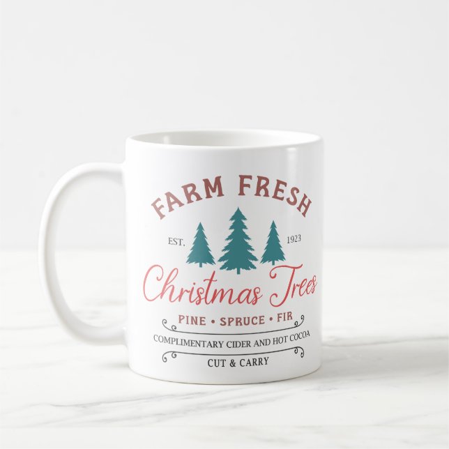 Taza De Café Granja Árboles de Navidad frescos (Izquierda)