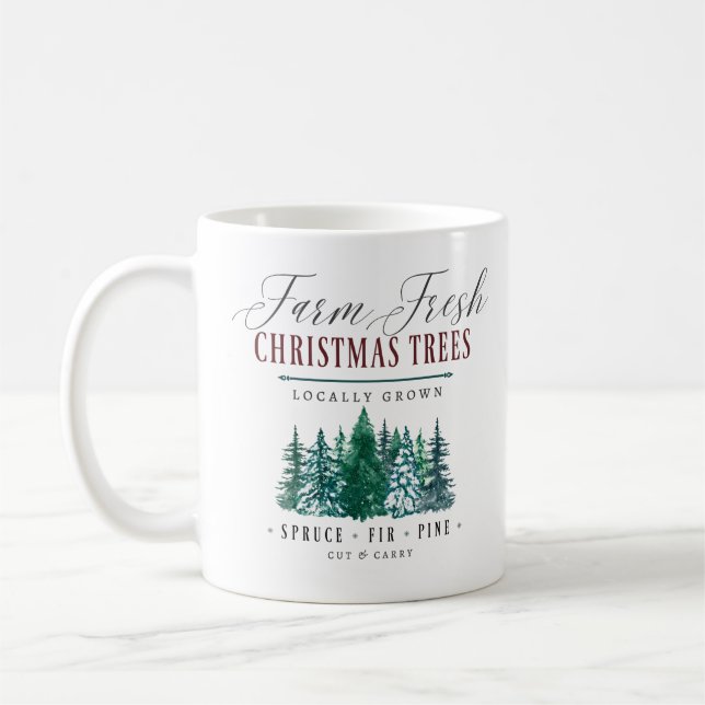 Taza De Café Granja Árboles de Navidad frescos (Izquierda)