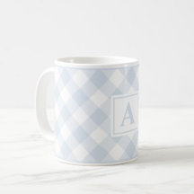 Granja Azul Búfalo Trozo Check Monogramed Mug