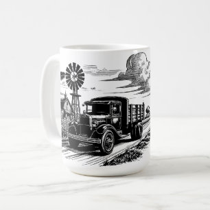 Taza De Café Granja Camión molino de viento Barn Farmer Dibujo 