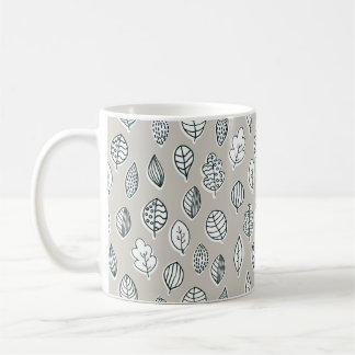 Taza De Café Granja Casa de Campo Rústica Azul Marrón Linda
