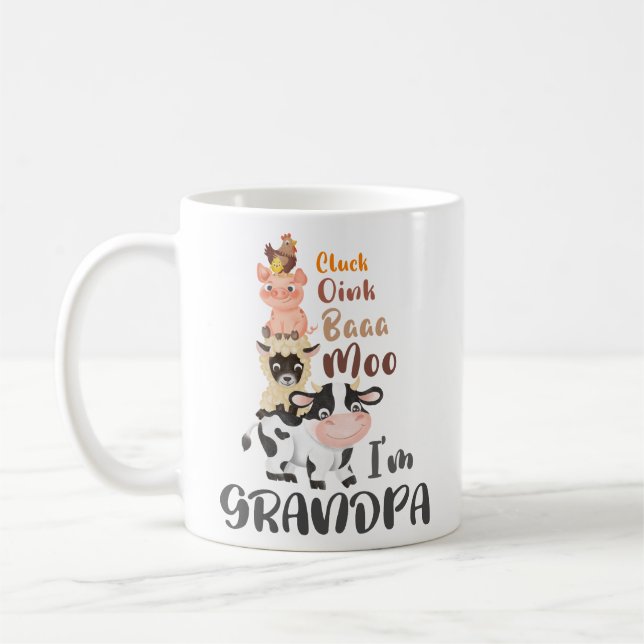 Taza De Café Granja de animales Caw Matar al abuelo de la famil (Izquierda)