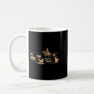 Taza De Café Granja de caballos de pastoreo de retriever dorado