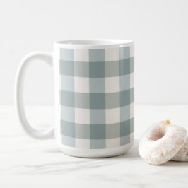 Taza De Café Granja de campo Green Plaid Gingham Simple