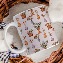 Taza De Café Granja de Cottage en otoño con cobre floral de Acc