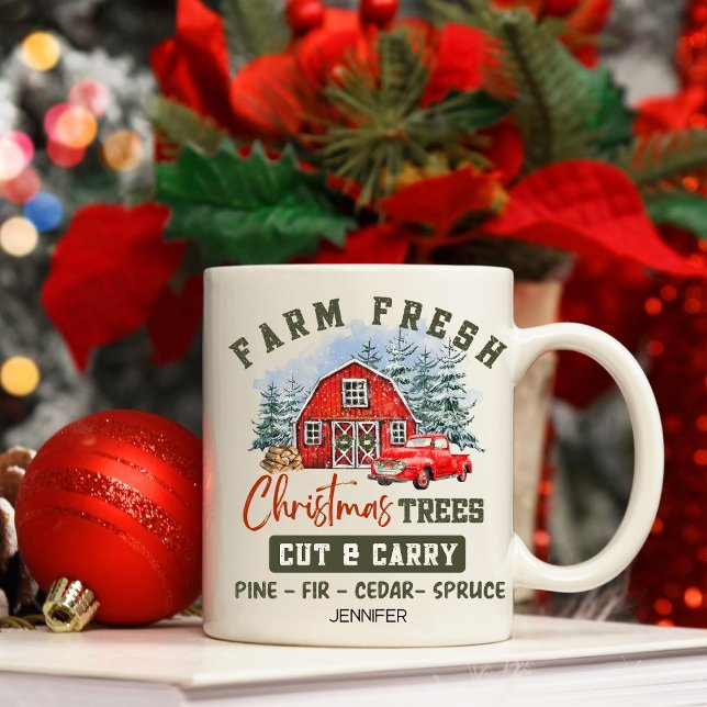 Taza De Café Granja de cultivo Fresco Árboles de Navidad Café M (Subido por el creador)