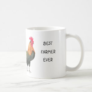 Taza De Café Granja de pollo de gallo para el mejor granjero de