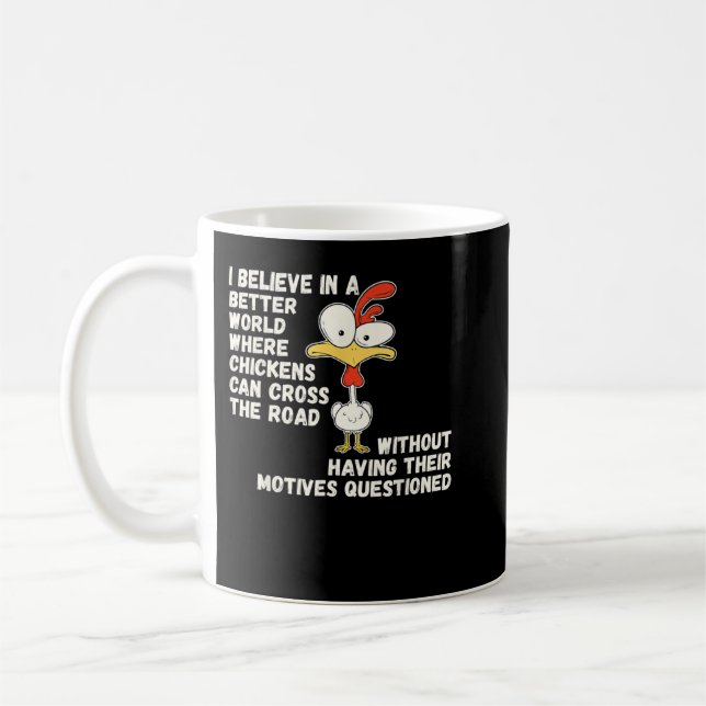 Taza De Café Granja de pollo divertida (Izquierda)
