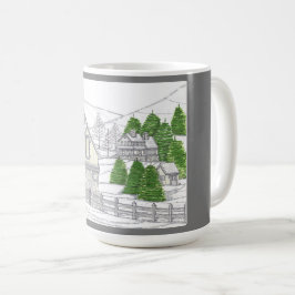 Taza De Café Granja de soltado de invierno 15oz Mug