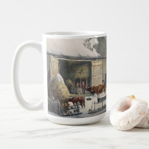 Taza De Café GRANJA EN INVIERNO (1861) Vintage Navidades Mug