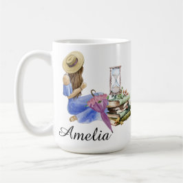 Taza De Café Granja floral chica primavera verano personalizada