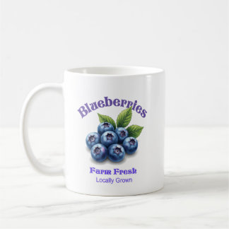 Taza De Café Granja Fresca Blueberries Vintage Watercolor Tee