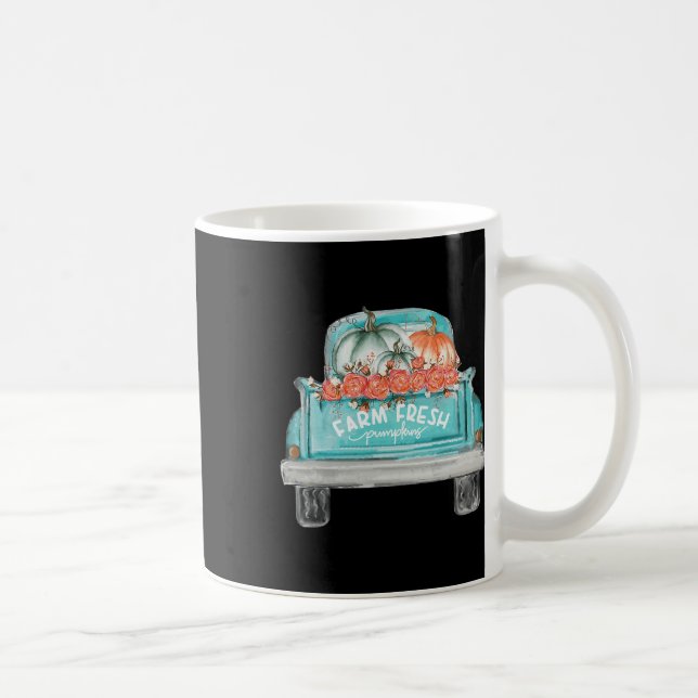 Taza De Café Granja Fresca Calabaza Cute Camión Feliz Otoño Oto (Derecha)
