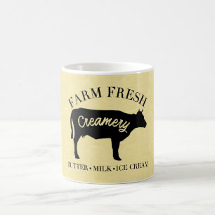 Taza De Café Granja Fresca Creamery Cow Silhouette