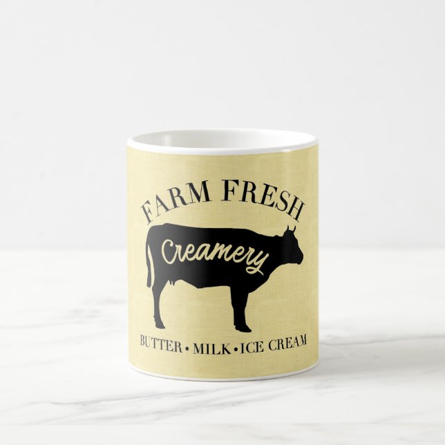 Taza De Café Granja Fresca Creamery Cow Silhouette (Centro)