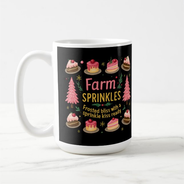 Taza De Café Granja fresca Rocia Con Navidades De Beso (Izquierda)