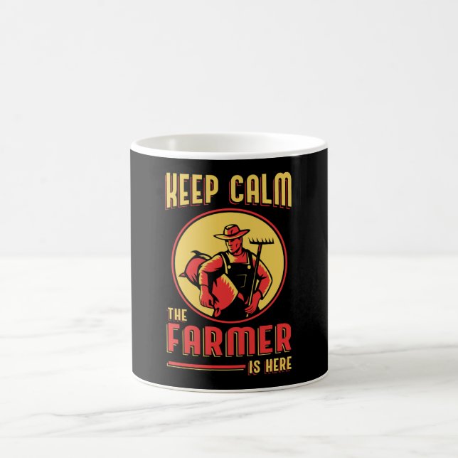 Taza De Café Granja mantener la calma granjero Tractor Farming  (Centro)