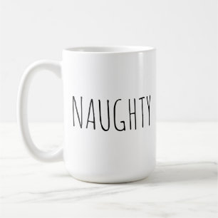 Taza De Café Granja Moderna Chic 'Naughty' Palabra Personalizab