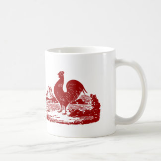 Taza De Café Granja roja elegante del país del vintage del