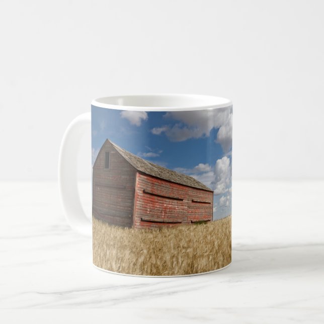 Taza De Café Granjas | Antiguo granero rojo en el yacimiento de (Anverso izquierdo)