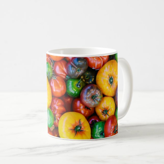 Taza De Café Granjas | Colorida cosecha de tomate (Anverso derecho)