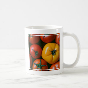 Taza De Café Granjas Tomates rojos y amarillos brillantes