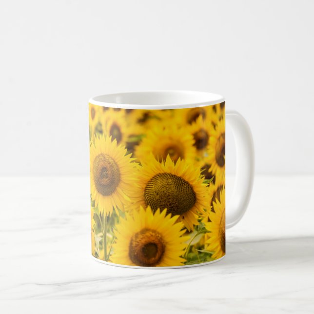 Taza De Café Granjas | Un Campo De Girasol (Anverso derecho)