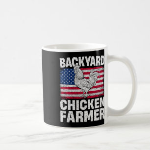 Taza De Café Granjero De Pollo De Ckyard Bandera De Usa Patriót