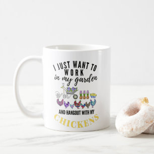 Taza De Café Granjero de pollo Hangout Garden Gardener Funny Lo