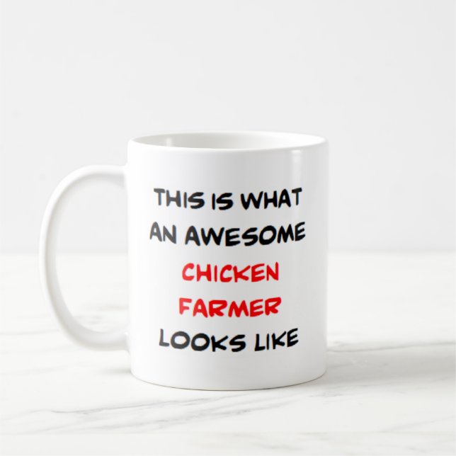 Taza De Café granjero de pollo, impresionante (Izquierda)