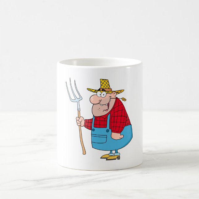 Taza De Café Granjero Llevando Una Horquilla (Subido por el creador)