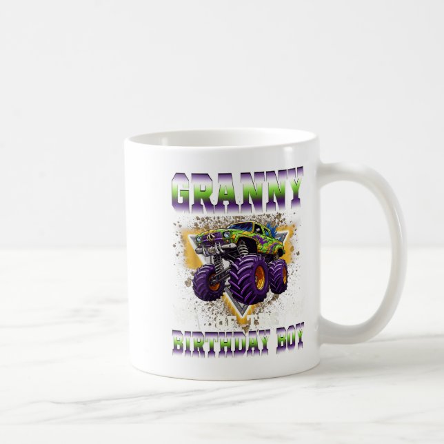 Taza De Café Granny Of The Birthday Boy Monster Truck Birthday  (Derecha)