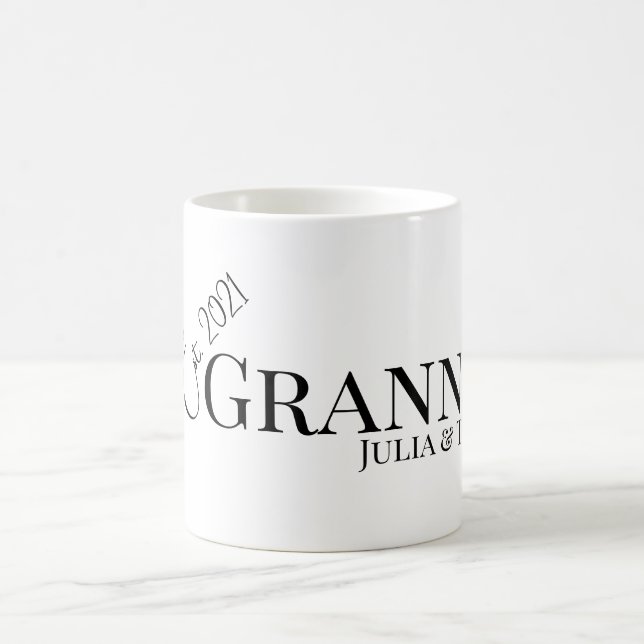 Taza De Café Granny or Grammy Established Custom Year Modern  (Centro)