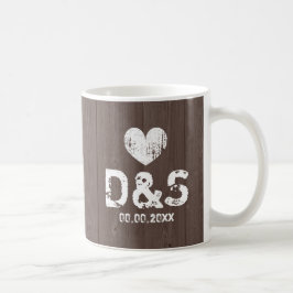 Taza De Café Grano de madera marrón vintage país moda tazón de 