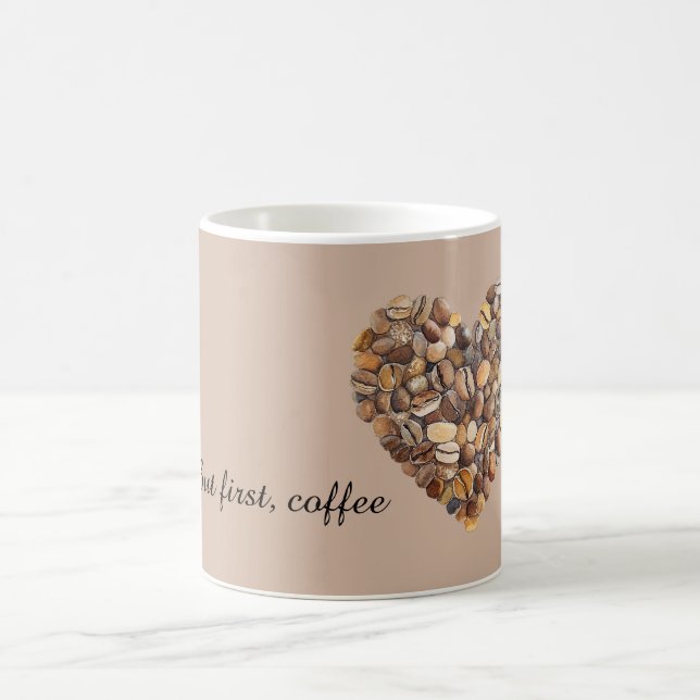 Taza De Café Granos de Café Corazón  (Centro)