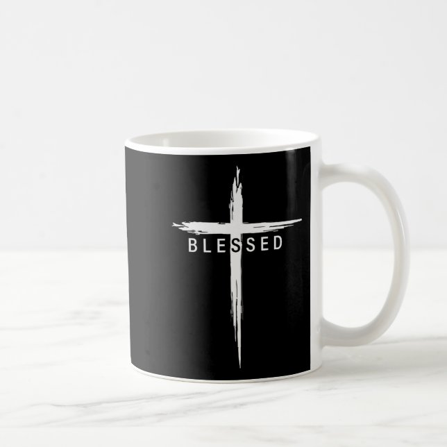 Taza De Café Graphic Christian Cross Jesus Christ Men Women Ble (Derecha)