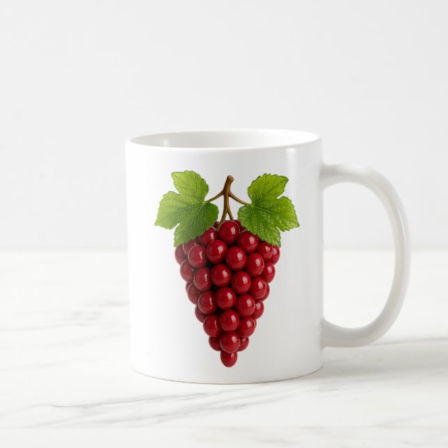 Taza De Café Grappe de raisin rouge 3D (Derecha)