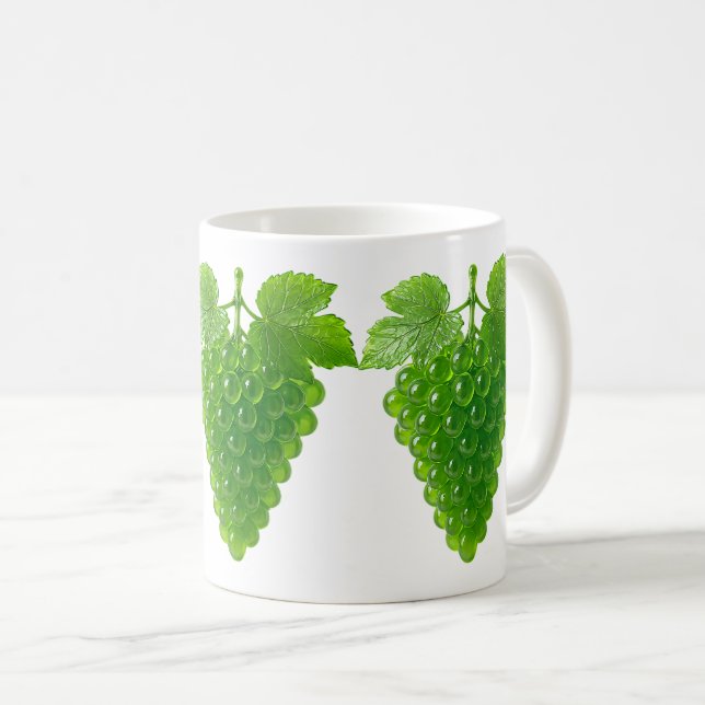 Taza De Café Grappe raisin vert 3d (Anverso derecho)
