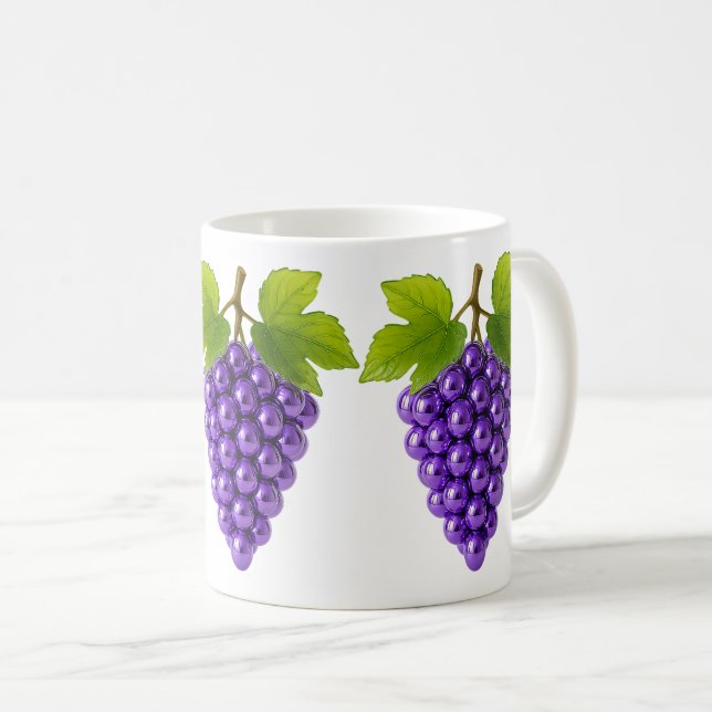Taza De Café Grappes de raisin 3d modernes (Anverso derecho)