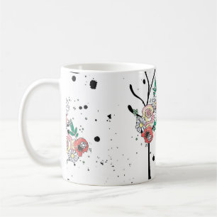 Taza De Café Grasa gráfica de patrón ininterrumpida dibujada a