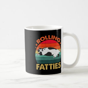 Taza De Café Grasa retro Kitten Tee Gracioso Gato Rolling Fatti