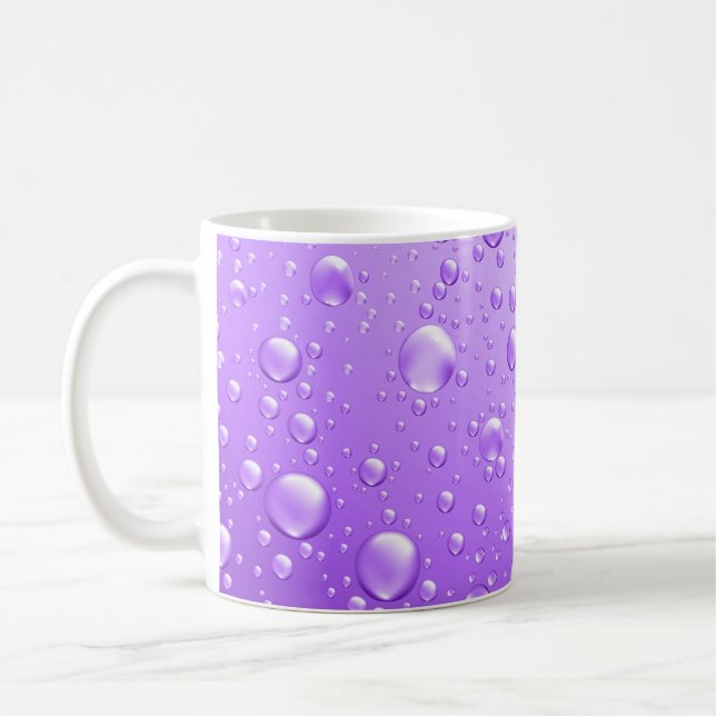 Taza De Café Grasas de lluvia abstractas de púrpura metálica (Izquierda)