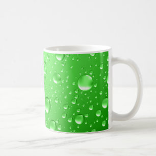 Taza De Café Grasas de lluvia metálicas de color verde brillant