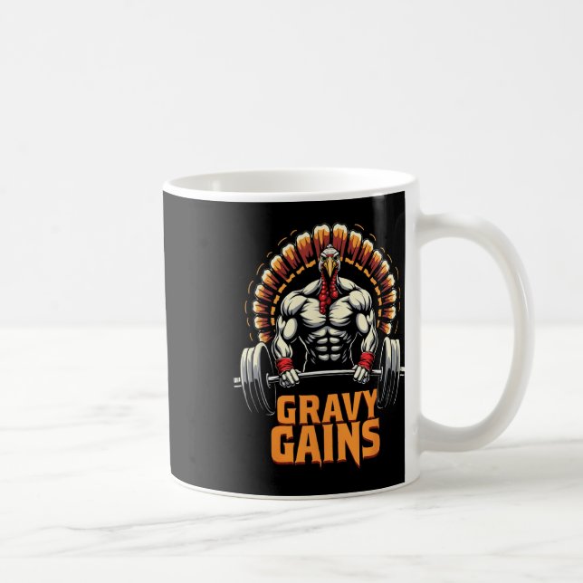 Taza De Café Grasoso Día de Acción de Gracias Turquía gana moti (Derecha)
