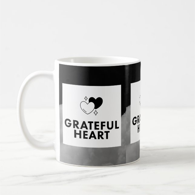 Taza De Café Grateful Heart. Coffee Mug. (Izquierda)