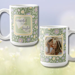 Taza De Café Grateful Heart Joyful Life Photo Mug