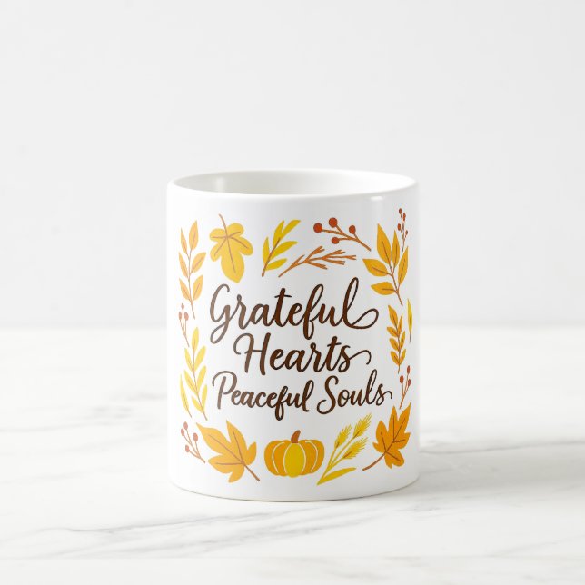 Taza De Café ''Grateful Hearts, Peaceful Souls' Mug (Centro)