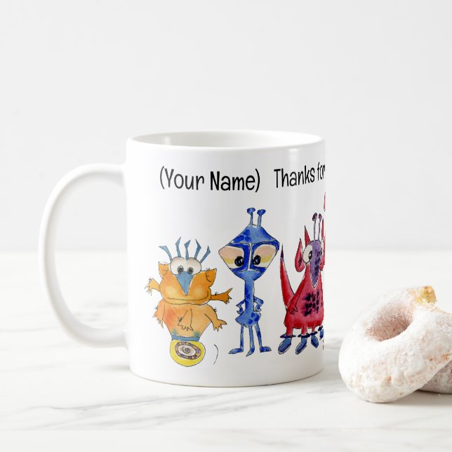 Taza De Café Gratitud Galáctica - (Con donut)